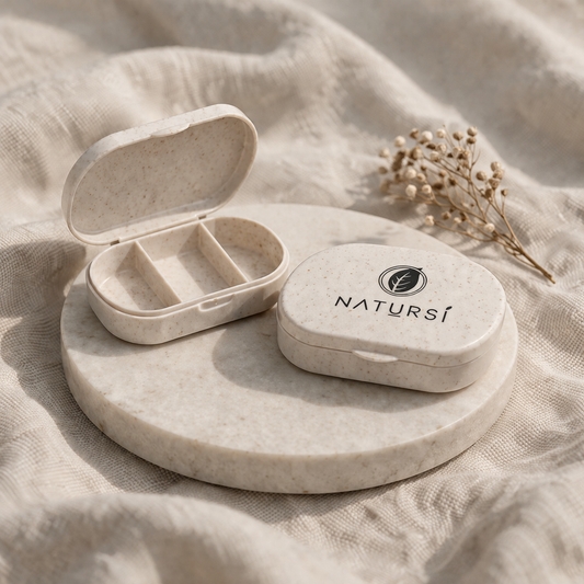 Pastillero Minimalista Natursí – Fibra de Bambú - 3 compartimentos