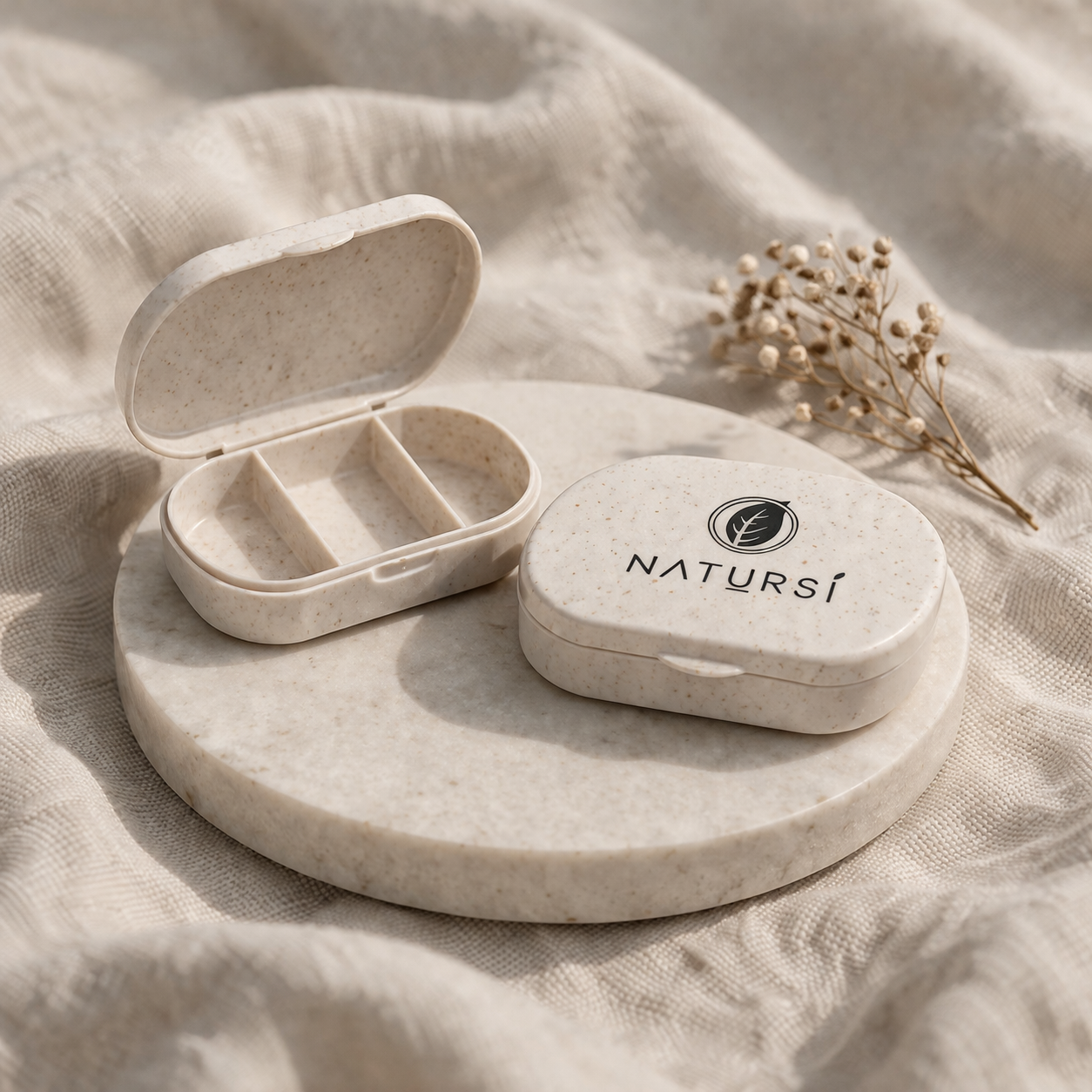 Pastillero Minimalista Natursí – Fibra de Bambú - 3 compartimentos