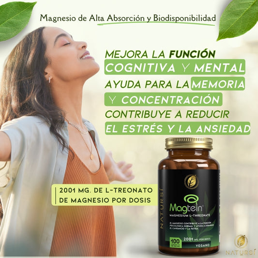 L-TREONATO de MAGNESIO (Magtein®) – 2001 mg por dosis - 100 cápsulas