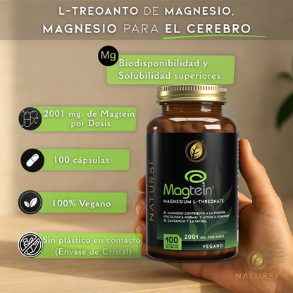 PACK 6 L-TREONATO de MAGNESIO (Magtein®) – 2001 mg por dosis - 100 cápsulas