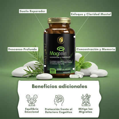 PACK 3 L-TREONATO de MAGNESIO (Magtein®) – 2001 mg por dosis - 100 cápsulas