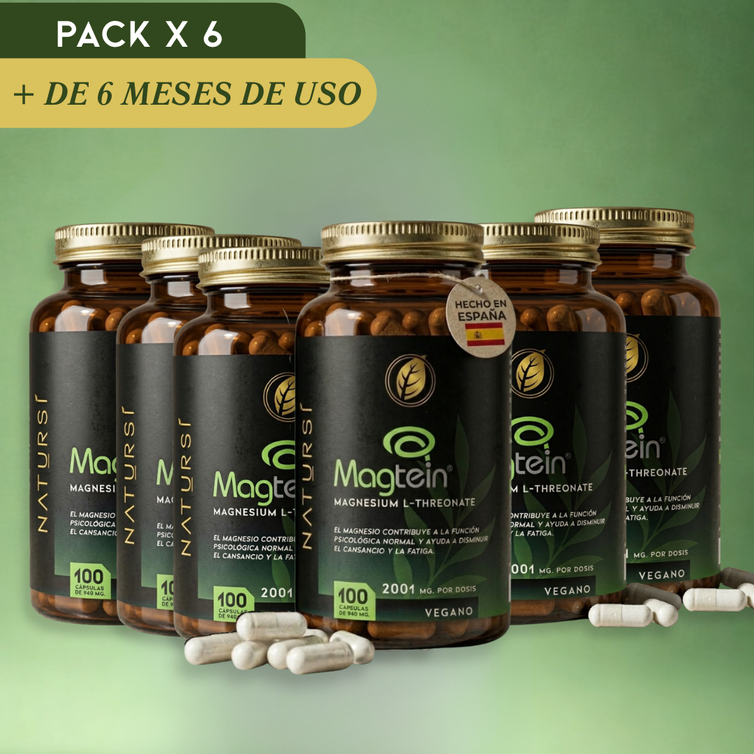 PACK 6 L-TREONATO de MAGNESIO (Magtein®) - 600 cápsulas + de 6 meses